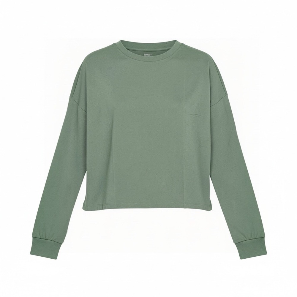 Bubble Baby Sage Green Bamboo Viscose Cropped Long Sleeve Top XXS/XS